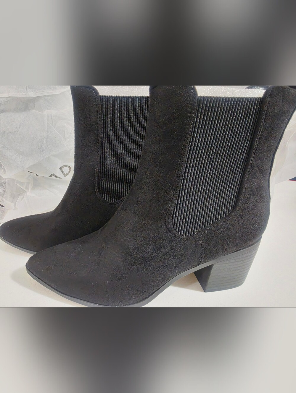 J. Adams Black Suede- Chelsea Ankle Boot